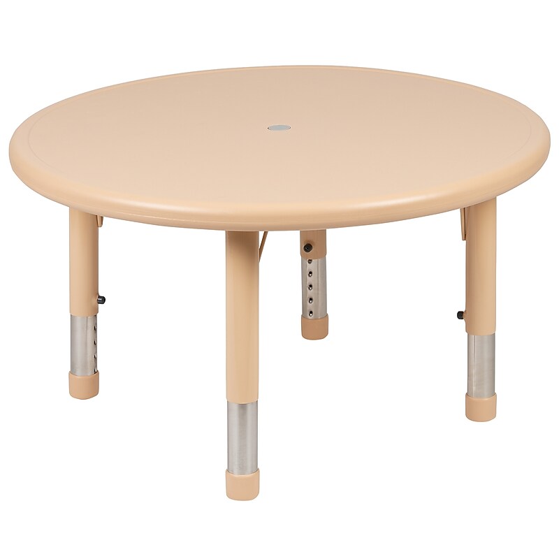 Flash Furniture Wren 33" Round Activity Table, Height Adjustable, Natural (YUYCX007NTTBNT) image 1