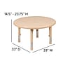 Flash Furniture Wren 33" Round Activity Table, Height Adjustable, Natural (YUYCX007NTTBNT)~#|#~sp192323183_sc7