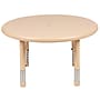 Flash Furniture Wren 33" Round Activity Table, Height Adjustable, Natural (YUYCX007NTTBNT)~#|#~sp192323185_sc7