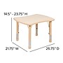 Flash Furniture Wren Rectangular Activity Table, 21.875" x 26.625", Height Adjustable, Natural (YU098RECTBLNT)~#|#~sp192323223_sc7
