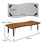 Flash Furniture Wren Rectangular Wave Activity Table, 26" x 60", Height Adjustable, Oak (XUA3060CONOAKTP)~#|#~sp192323312_sc7