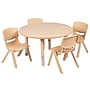 Flash Furniture Emmy 33" Round Activity Table Set, Height Adjustable, Natural (YCX73RNDTBLNAE)~#|#~sp192323431_sc7