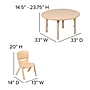 Flash Furniture Emmy 33" Round Activity Table Set, Height Adjustable, Natural (YCX73RNDTBLNAE)~#|#~sp192323438_sc7
