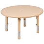 Flash Furniture Emmy 33" Round Activity Table Set, Height Adjustable, Natural (YCX73RNDTBLNAE)~#|#~sp192323440_sc7