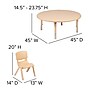 Flash Furniture Emmy 45" Round Activity Table Set, Height Adjustable, Natural (YCX53RNDTBLNAE)~#|#~sp192323450_sc7