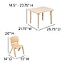 Flash Furniture Emmy Rectangular Activity Table Set, 21.875" x 26.625", Height Adjustable, Natural (YU09832RECTBLNA)~#|#~sp192323464_sc7