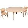 Flash Furniture Emmy 45" Round Activity Table Set, Height Adjustable, Natural (YCX53RNDTBLNAR)~#|#~sp192323482_sc7