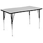Flash Furniture Wren Rectangular Wave Activity Table, 28" x 47.5", Height Adjustable, Gray (XUA3048CONGYTA)~#|#~sp192323493_sc7