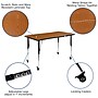 Flash Furniture Wren Rectangular Wave Mobile Activity Table, 28" x 47.5", Height Adjustable, Oak (XUA3048CONOKTAC)~#|#~sp192323526_sc7