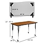 Flash Furniture Wren Rectangular Wave Mobile Activity Table, 28" x 47.5", Height Adjustable, Oak (XUA3048CONOKTAC)~#|#~sp192323527_sc7