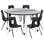 Flash Furniture Emmy 60" Round Mobile Activity Table Set, Height Adjustable, Gray/Black (XUG16CA60HCGTAC)~#|#~sp192323618_sc7