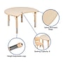 Flash Furniture Wren Crescent Activity Table, Height Adjustable, 25.125" x 35.5", Natural  (YU093CIRTBLNT)~#|#~sp192323637_sc7
