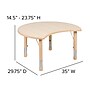 Flash Furniture Wren Crescent Activity Table, Height Adjustable, 25.125" x 35.5", Natural  (YU093CIRTBLNT)~#|#~sp192323638_sc7