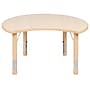 Flash Furniture Wren Crescent Activity Table, Height Adjustable, 25.125" x 35.5", Natural  (YU093CIRTBLNT)~#|#~sp192323640_sc7