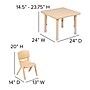 Flash Furniture Emmy Square Activity Table Set, 24" x 24", Height Adjustable, Natural (YCX23SQTBLNAR)~#|#~sp192323841_sc7