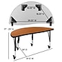 Flash Furniture Emmy Oval Wave Mobile Activity Table Set, 47.5" x 76", Height Adjustable, Oak/Black (XUG2C304C48OTPC)~#|#~sp192323874_sc7