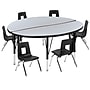 Flash Furniture Emmy 48" Round Activity Table Set, Height Adjustable, Gray/Black (XUG12CHA48HCGTP)~#|#~sp192323881_sc7