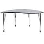 Flash Furniture Wren Half Circle Wave Mobile Activity Table, Height Adjustable, 60'', Gray (XUA60HCIRCGYTAC)~#|#~sp192324024_sc7