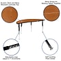 Flash Furniture Wren Half Circle Wave Activity Table, Height Adjustable, 60'', Oak (XUA60HCIRCOAKTA)~#|#~sp192324037_sc7