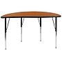 Flash Furniture Wren Half Circle Wave Activity Table, Height Adjustable, 47.5'', Oak (XUA48HCIRCOAKTA)~#|#~sp192324179_sc7
