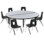 Flash Furniture Emmy 60" Round Activity Table Set, Height Adjustable, Gray/Black (XUG14CHA60HCGTP)~#|#~sp192324211_sc7