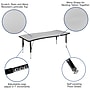 Flash Furniture Emmy Oval Wave Activity Table Set, 60" x 86", Height Adjustable, Gray/Black (XUG12C306C60GTP)~#|#~sp192324246_sc7