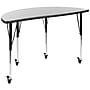 Flash Furniture Wren Half Circle Wave Mobile Activity Table, Height Adjustable, 47.5'', Gray (XUA48HCIRCGYTAC)~#|#~sp192324252_sc7