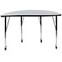 Flash Furniture Wren Half Circle Wave Mobile Activity Table, Height Adjustable, 47.5'', Gray (XUA48HCIRCGYTAC)~#|#~sp192324261_sc7