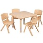 Flash Furniture Emmy Square Activity Table Set, 24" x 24", Height Adjustable, Natural (YCX23SQTBLNAE)~#|#~sp192324425_sc7