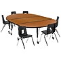 Flash Furniture Emmy Oval Wave Mobile Activity Table Set, 60" x 86", Height Adjustable, Oak/Black (XUG4C306C60OTPC)~#|#~sp192324612_sc7