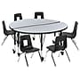 Flash Furniture Emmy 47.5" Round Mobile Activity Table Set, Height Adjustable, Gray/Black (XUG14CHA4HCGTPC)~#|#~sp192324664_sc7