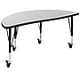Flash Furniture Emmy 47.5" Round Mobile Activity Table Set, Height Adjustable, Gray/Black (XUG14CHA4HCGTPC)~#|#~sp192324677_sc7