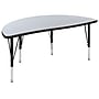 Flash Furniture Wren Half Circle Wave Activity Table, Height Adjustable, 47.5'', Gray (XUA48HCIRCGYTP)~#|#~sp192324695_sc7