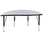 Flash Furniture Wren Half Circle Wave Activity Table, Height Adjustable, 47.5'', Gray (XUA48HCIRCGYTP)~#|#~sp192324704_sc7
