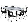 Flash Furniture Emmy Oval Wave Mobile Activity Table Set, 60" x 86", Height Adjustable, Grey/Black (XUG6C306C60GTAC)~#|#~sp192325346_sc7