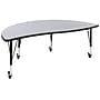 Flash Furniture Wren Half Circle Wave Mobile Activity Table, Height Adjustable, 60'', Gray (XUA60HCIRCGYTPC)~#|#~sp192325393_sc7