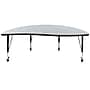 Flash Furniture Wren Half Circle Wave Mobile Activity Table, Height Adjustable, 60'', Gray (XUA60HCIRCGYTPC)~#|#~sp192325401_sc7
