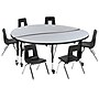 Flash Furniture Emmy 60" Round Mobile Activity Table Set, Height Adjustable, Gray/Black (XUG14CA60HCGTPC)~#|#~sp192325619_sc7