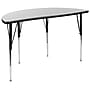 Flash Furniture Wren Half Circle Wave Activity Table, Height Adjustable, 47.5'', Gray (XUA48HCIRCGYTA)~#|#~sp192325672_sc7