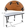 Flash Furniture Wren Half Circle Wave Mobile Activity Table, Height Adjustable, 47.5'', Gray (XUA48HCIRCGYTPC)~#|#~sp192325690_sc7