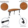 Flash Furniture Emmy 48" Round Mobile Activity Table Set, Height Adjustable, Oak/Black (XUG12CHA4HCOTPC)~#|#~sp192325718_sc7