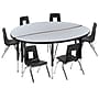 Flash Furniture Emmy 47.5" Round Activity Table Set, Height Adjustable, Gray/Black (XUG14CHA48HCGTP)~#|#~sp192325886_sc7
