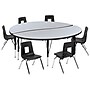 Flash Furniture Emmy 60" Round Activity Table Set, Height Adjustable, Gray/Black (XUG12CHA60HCGTP)~#|#~sp192325929_sc7