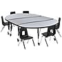 Flash Furniture Emmy Oval Wave Mobile Activity Table Set, 60" x 86", Height Adjustable, Gray/Black (XUG2C306C60GTPC)~#|#~sp192326033_sc7