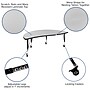 Flash Furniture Emmy Oval Wave Mobile Activity Table Set, 60" x 86", Height Adjustable, Gray/Black (XUG2C306C60GTPC)~#|#~sp192326041_sc7
