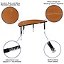 Flash Furniture Emmy 48" Round Activity Table Set, Height Adjustable, Oak/Black (XUG12CHA48HCOTP)~#|#~sp192326075_sc7