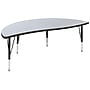 Flash Furniture Wren Half Circle Wave Activity Table, Height Adjustable, 60'', Gray (XUA60HCIRCGYTP)~#|#~sp192326174_sc7
