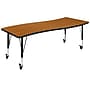 Flash Furniture Wren Rectangular Wave Mobile Activity Table, 26" x 60", Height Adjustable, Oak (XUA3060CONOKTPC)~#|#~sp192326189_sc7