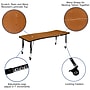 Flash Furniture Wren Rectangular Wave Mobile Activity Table, 26" x 60", Height Adjustable, Oak (XUA3060CONOKTPC)~#|#~sp192326193_sc7