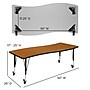 Flash Furniture Wren Rectangular Wave Mobile Activity Table, 26" x 60", Height Adjustable, Oak (XUA3060CONOKTPC)~#|#~sp192326194_sc7
